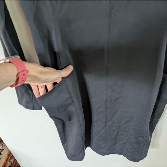 Athleta Delancey Black UPF 50 Sculptek Dress Long Sleeve Zip Medium MP Petite - Picture 7 of 13